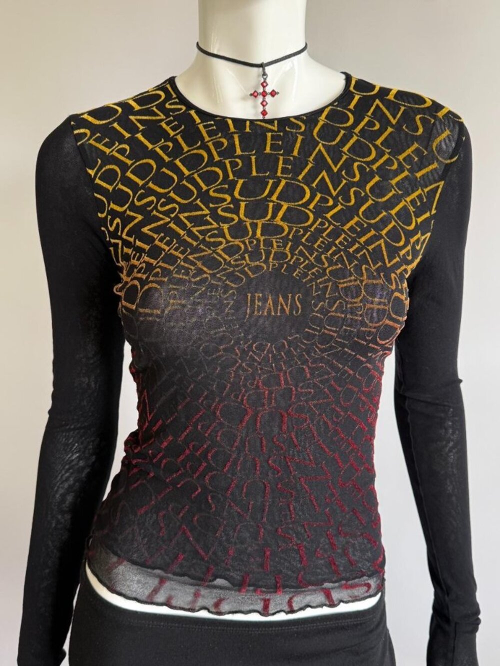 RARE Plein Sud Jeans Fayçal Amor Archival Vintage 90s Mesh Top